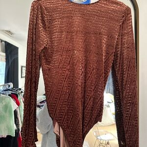 Skims velvet body suit with gloves